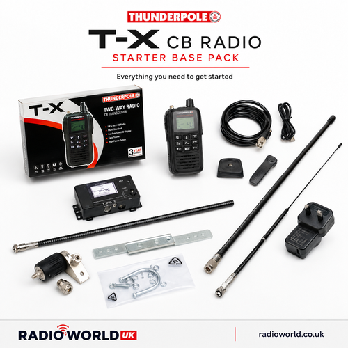 Thunderpole CB Radio Starter Pack Showing T‑X Transceiver and Accessories