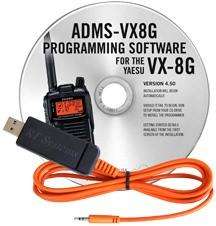 ADMS-VX8G Programming Software and USB-82 cable for the Yaesu VX-8G