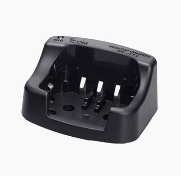 Icom BC-173 slow charger pod is compatible with the IC-M31, IC-M33, and IC-M35 radios.