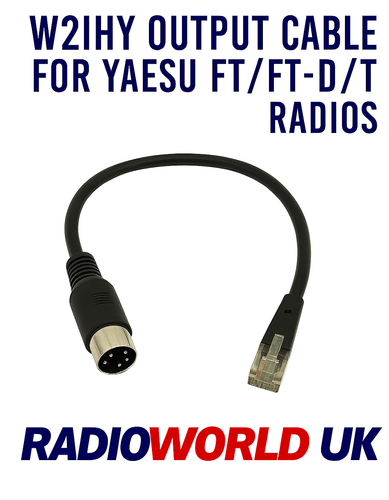 W2IHY Output Cable – 5-Pin DIN to 6-Pin Modular for Yaesu Radios