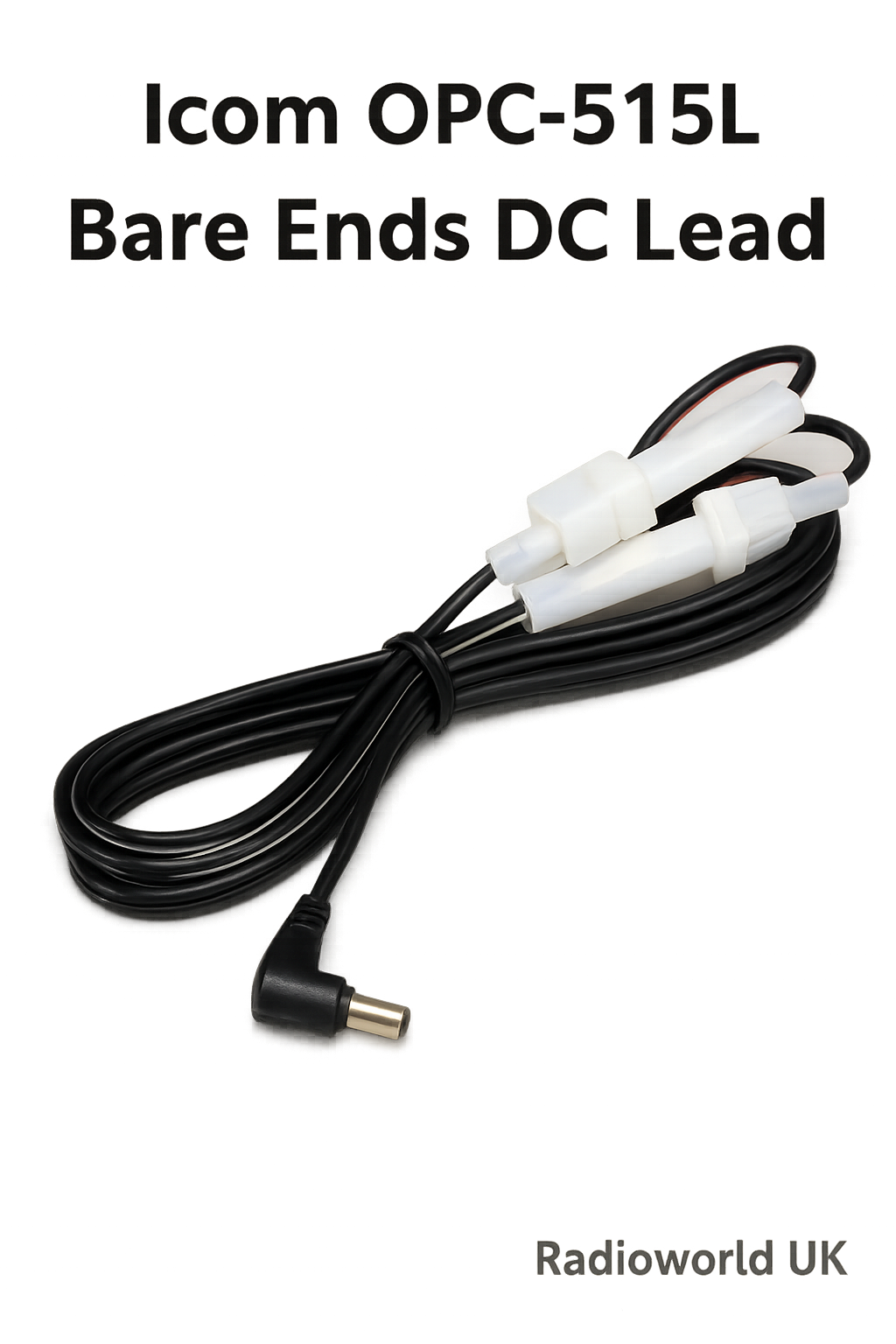 “Dual-output DC power cable with right-angle plug and two white 2-pin connectors – Radioworld UK”