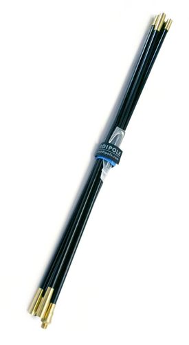 “Buddipole shock‑cord whip sections in black aluminium with brass fittings – Radioworld UK”