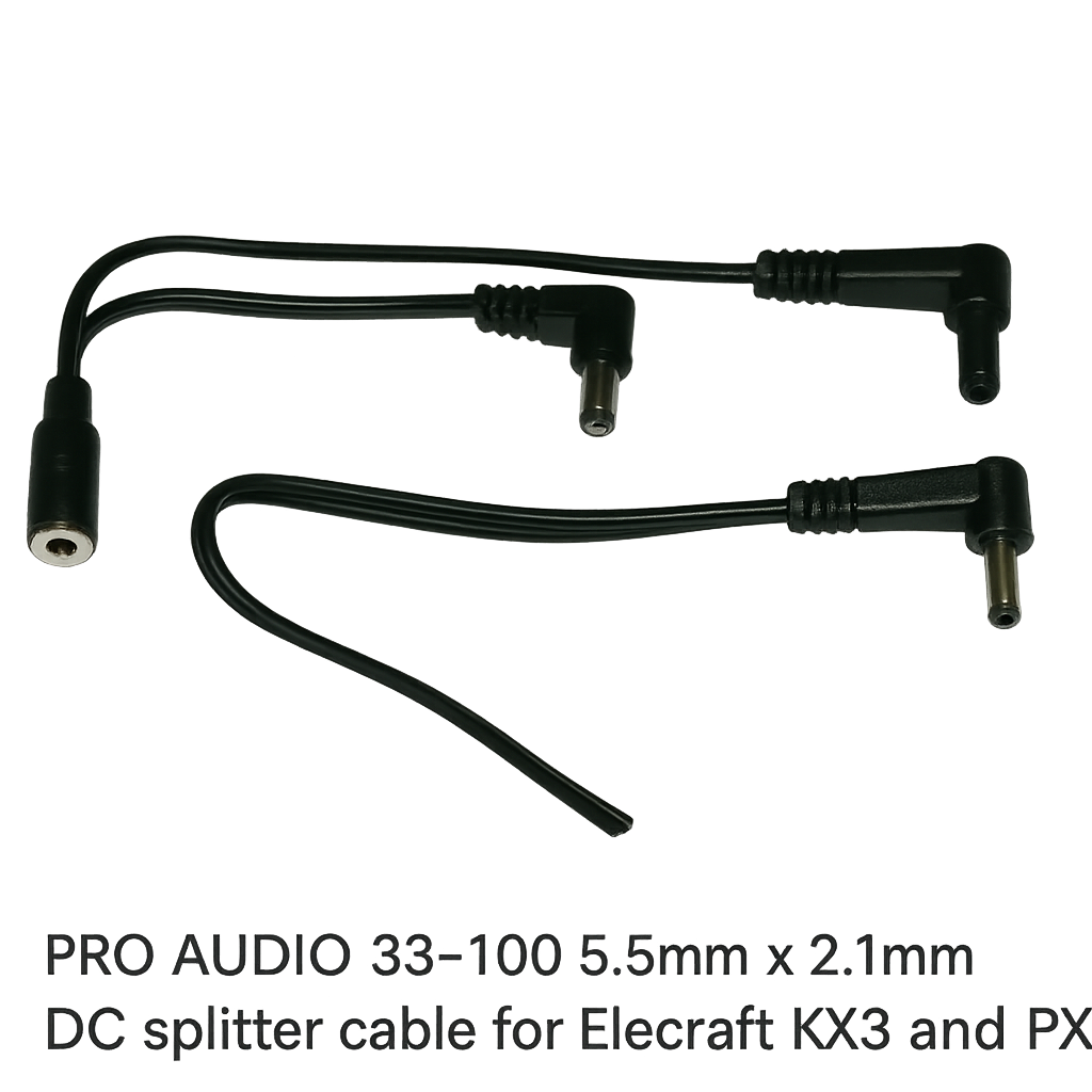 Image of PRO AUDIO 33‑100 5.5mm x 2.1mm DC splitter cable for Elecraft KX3 and PX3.