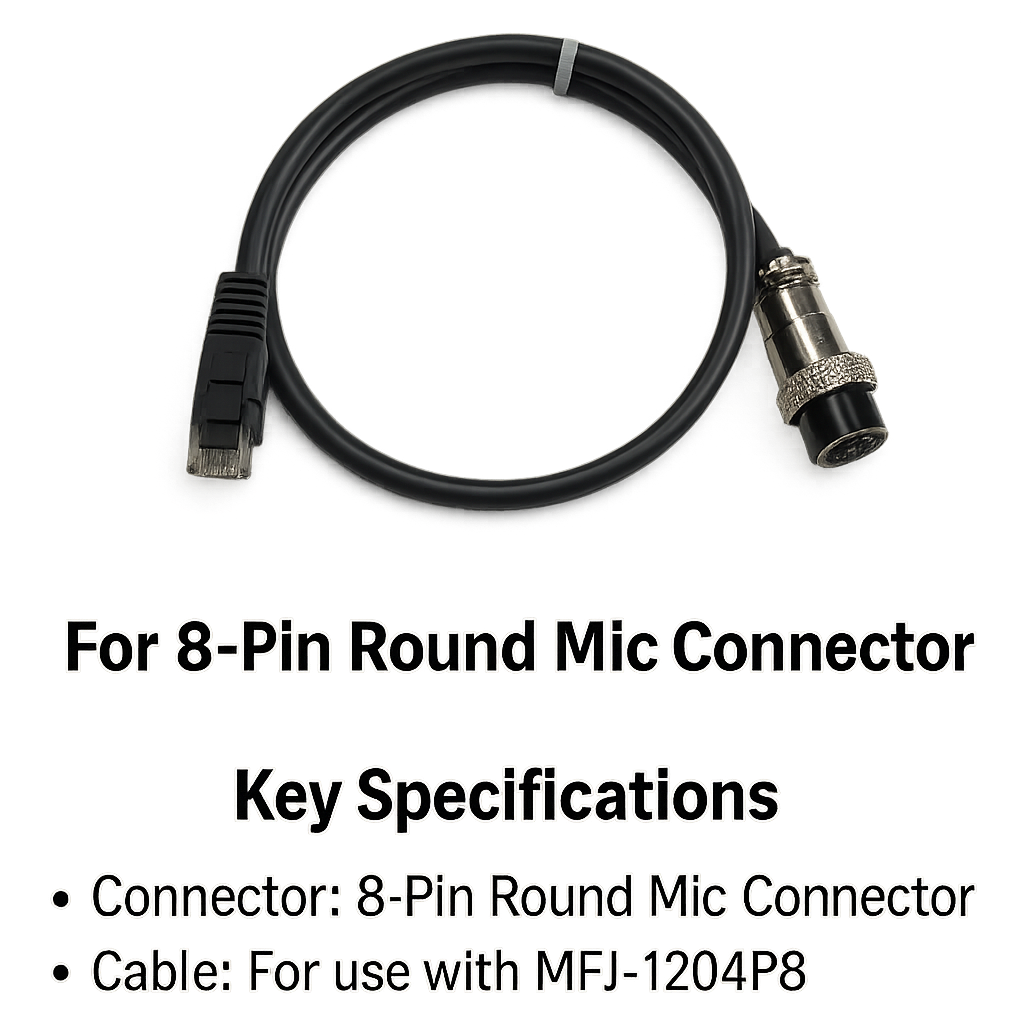 MFJ‑5708P 8‑Pin Round Mic Connector Cable – Radioworld UK