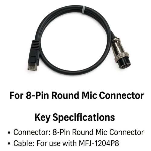 MFJ‑5708P 8‑Pin Round Mic Connector Cable – Radioworld UK