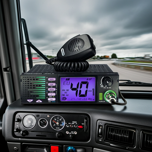 President JFK III CB mobile transceiver on lorry dashboard – Radioworld UK
