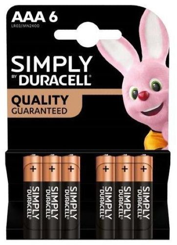 Simply Duracell AAA Alkaline Batteries – 6 Pack