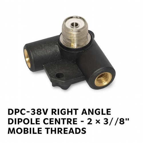 DPC‑38V Right Angle Dipole Centre – 2 × 3/8" Mobile Threads