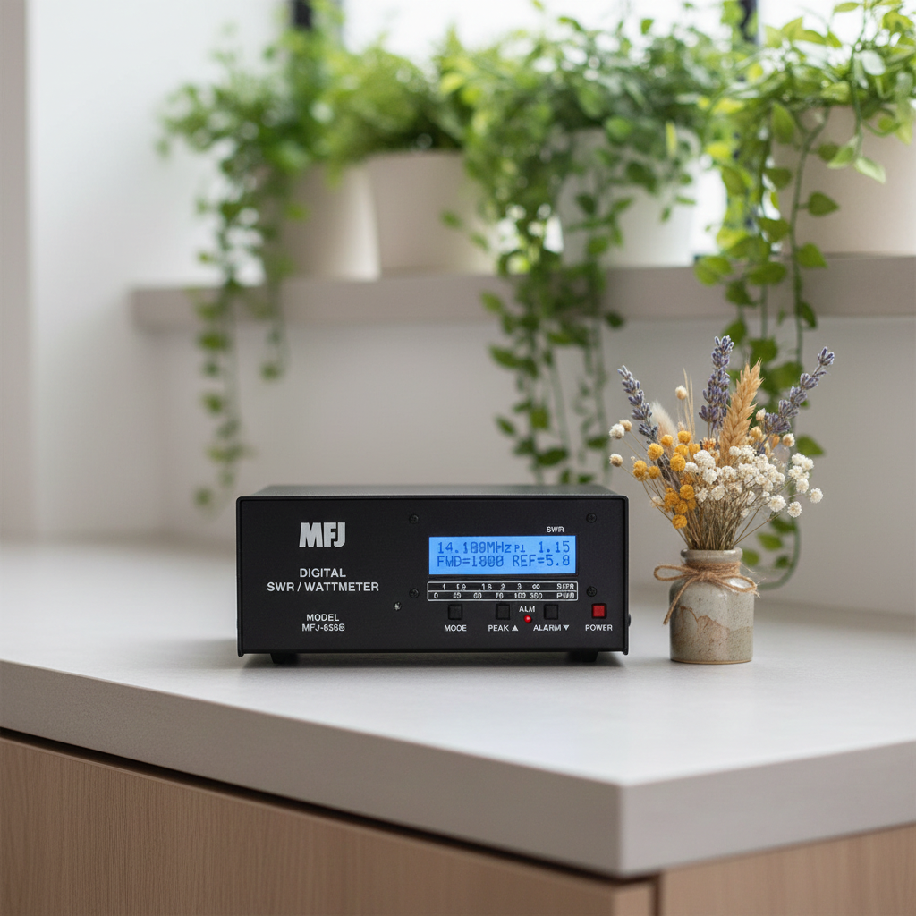 MFJ‑826B high‑accuracy digital SWR and wattmeter for 1.8–60 MHz