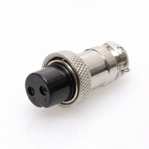 Close‑up of metal 2‑pin microphone plug for Kenwood‑type radios – Radioworld UK
