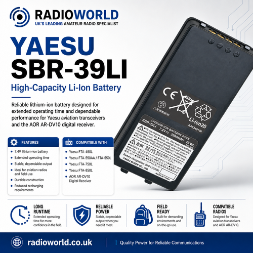 yaesu sbr‑39li battery for fta‑450l 550l 750l 850l and ar‑dv10 – radioworld uk
