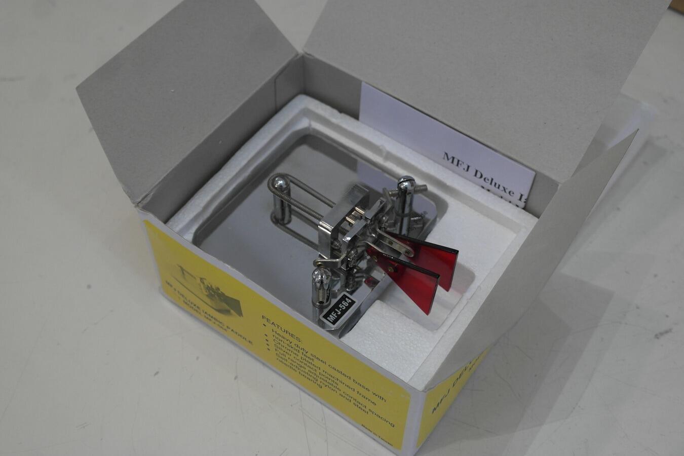 MFJ-564 Deluxe iambic Morse code paddle key in chrome