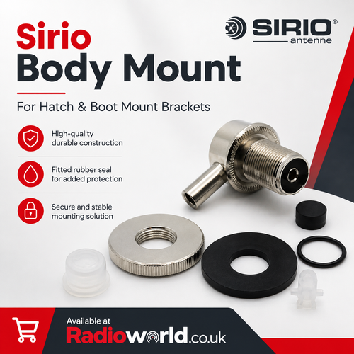 "Sirio SO-239 right angled body mount for antenna installation"