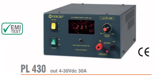 Microset pl-430 30 amp switching power supply - for continuous service also in difficult applications without interference emissions.