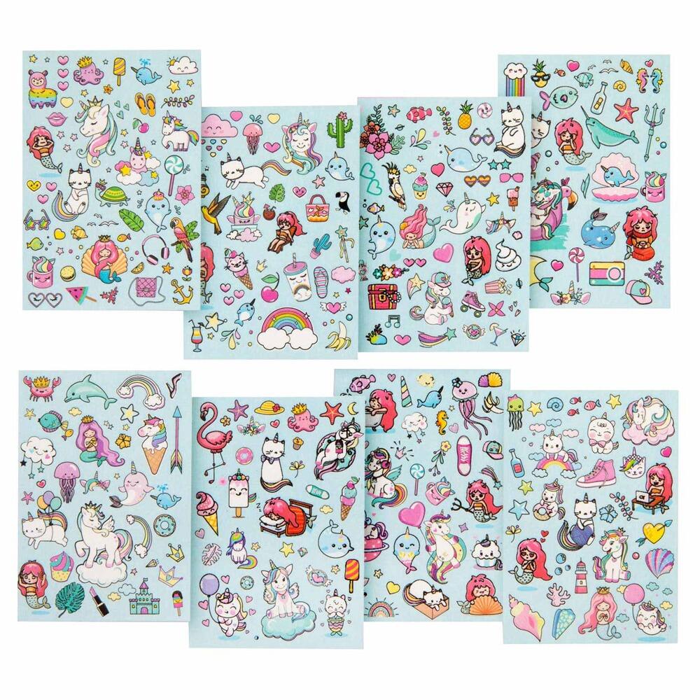 Stickerbook Glitter a5 enhjørning og havfruer