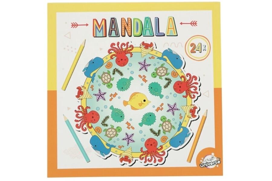 Malebog 20,5x20,5 cm Mandala havdyr