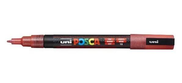 Posca Tusch PC-3M 0,9 - 1,3 rød glitter 40