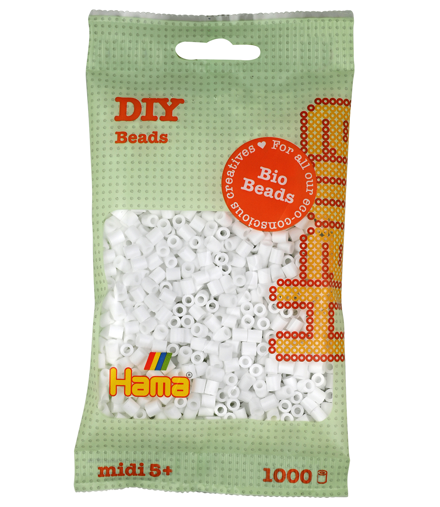 Hama midi BIO BEADS hvid