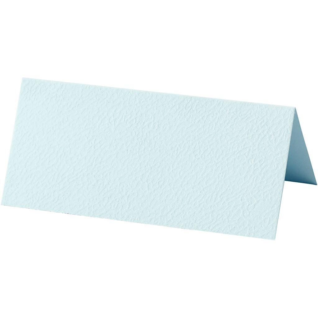 Bordkort lyseblå 9x4 cm 20 stk.