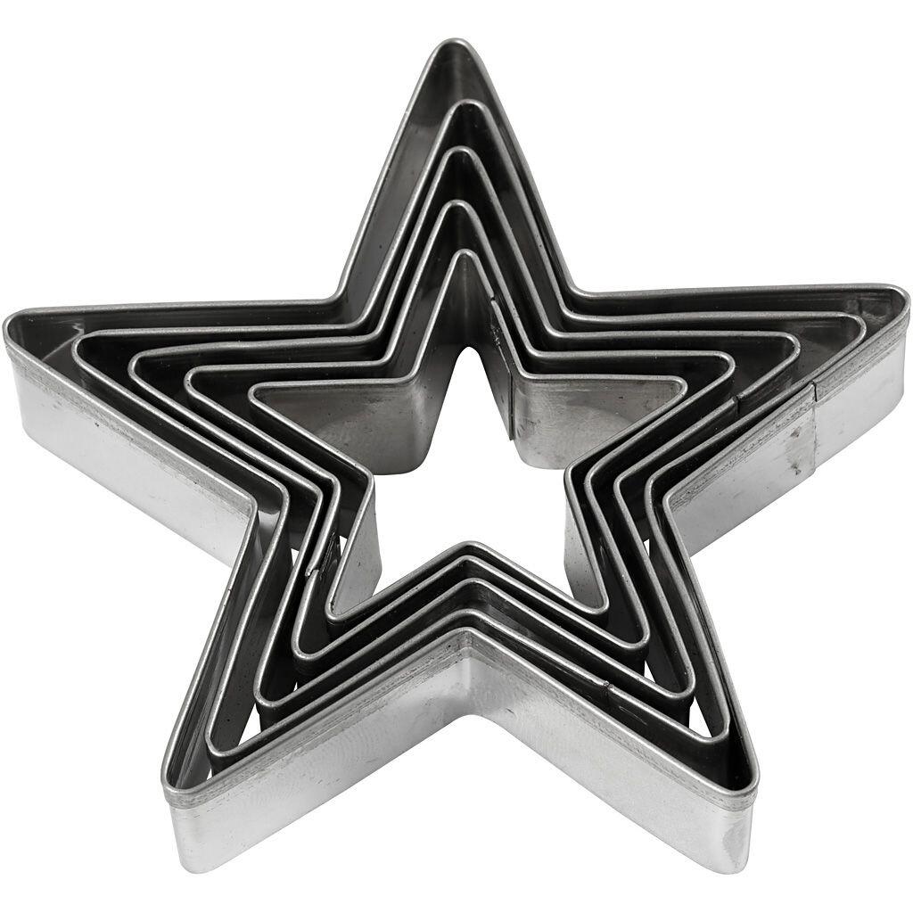 Udstiksforme stjerner str. 8cm 5stk