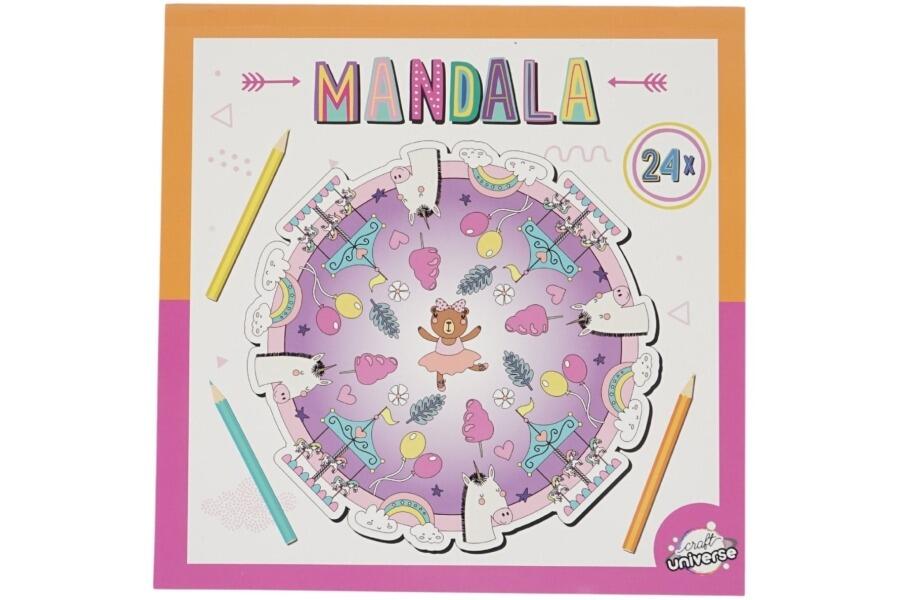 Malebog 20,5x20,5 cm Mandala enhjørning