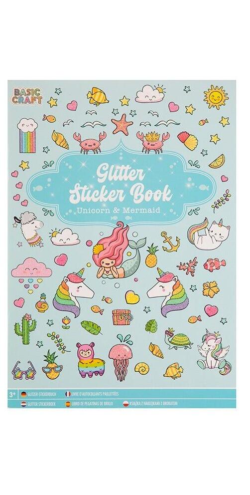 Stickerbook Glitter a5 enhjørning og havfruer