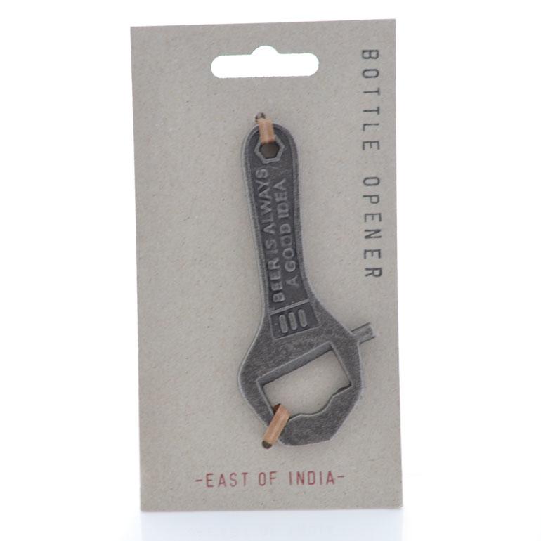 Vintage Metal Wrench Bottle Opener on Gift Card