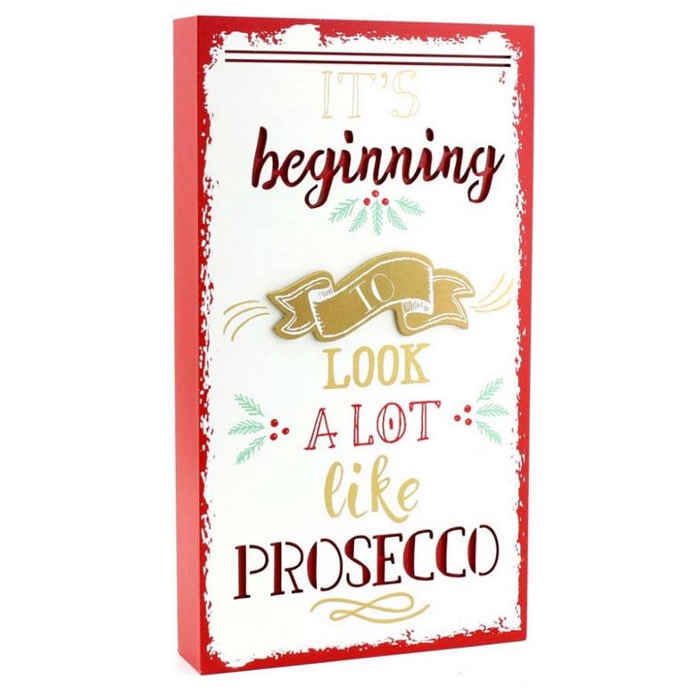Looks Like Prosecco Christmas Block Plaque