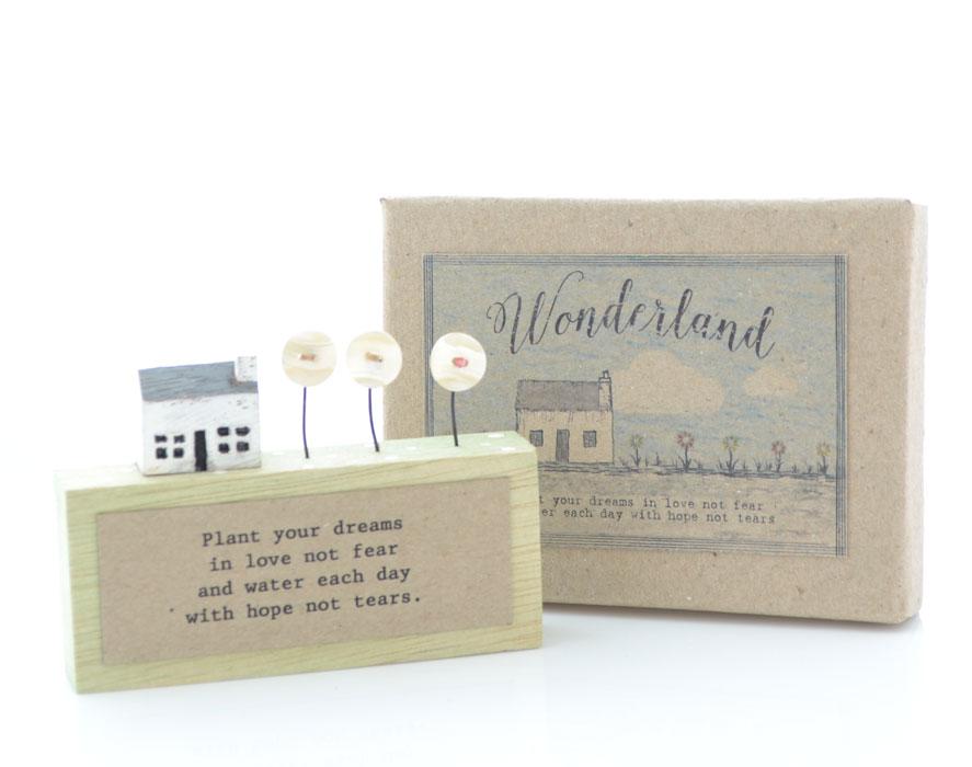 East of India Wooden Diorama Plant Your Dreams