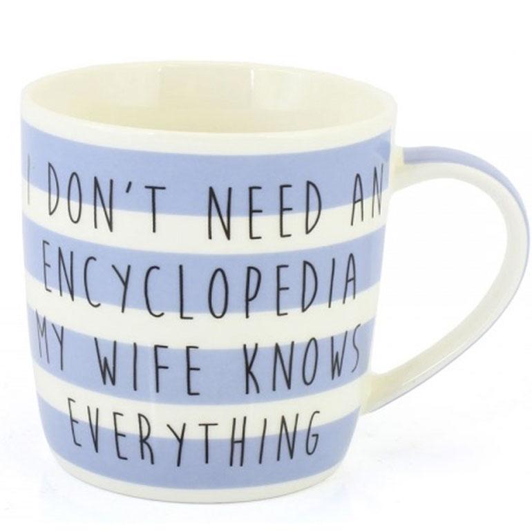 Purple Striped Mug My Wife Knows Everything