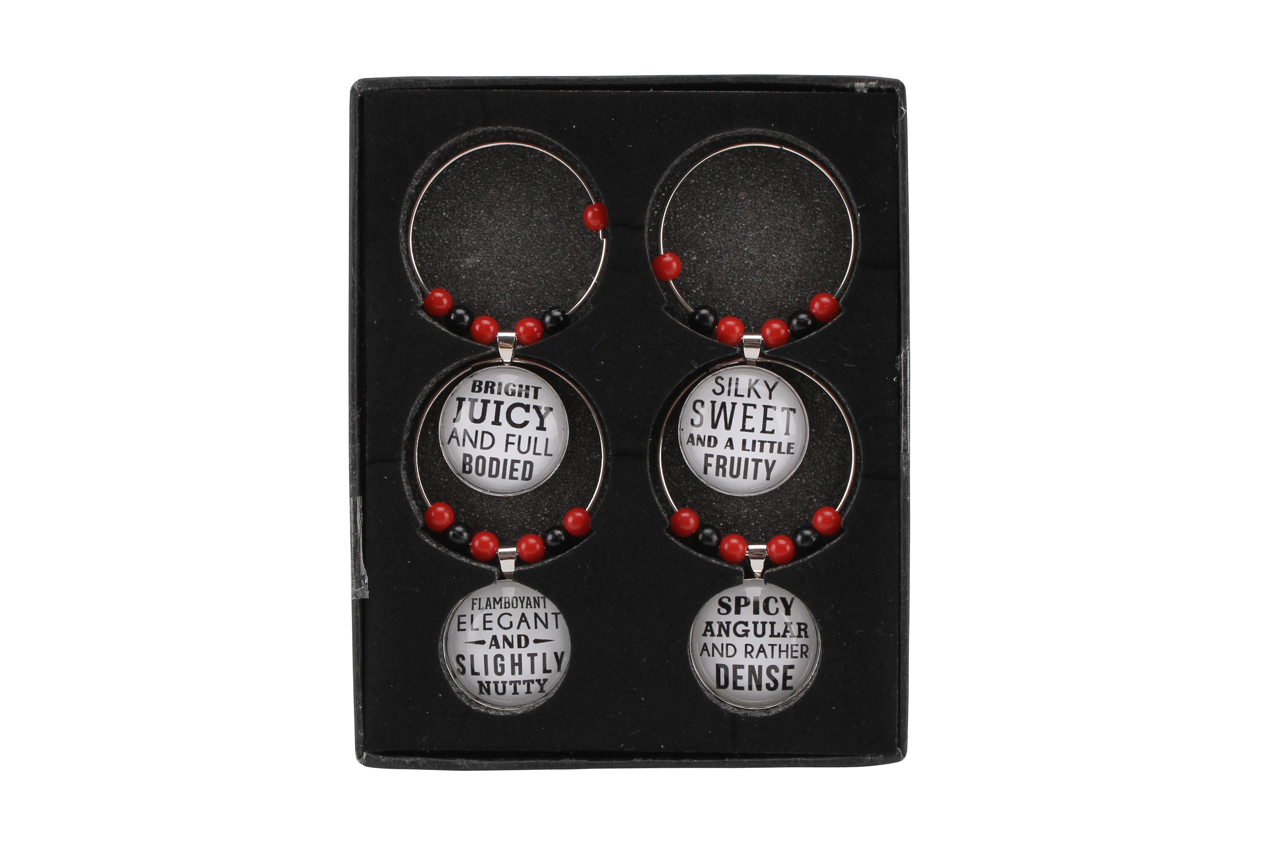 Set of Four Cheeky Wine Glass Charms