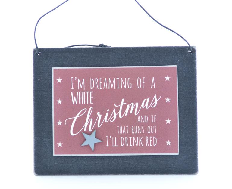 East of India White Christmas Wooden Plaque