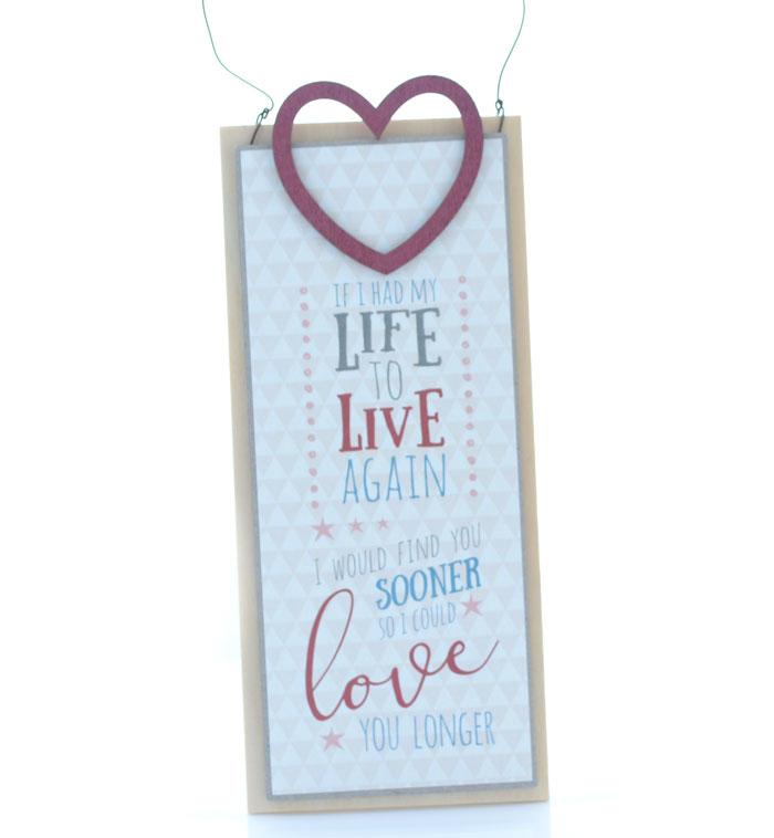 If I Had My Life To Live Again Wooden Wall Plaque