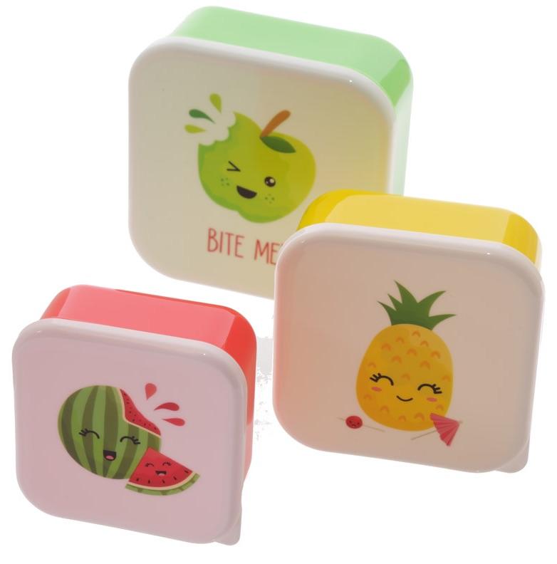 Colourful Fruity Plastic Snack Lunch Boxes