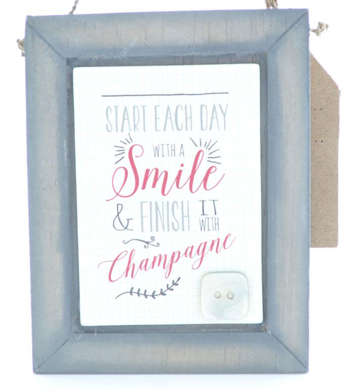 Start the Day with a Smile Small Wooden Wall Plaque