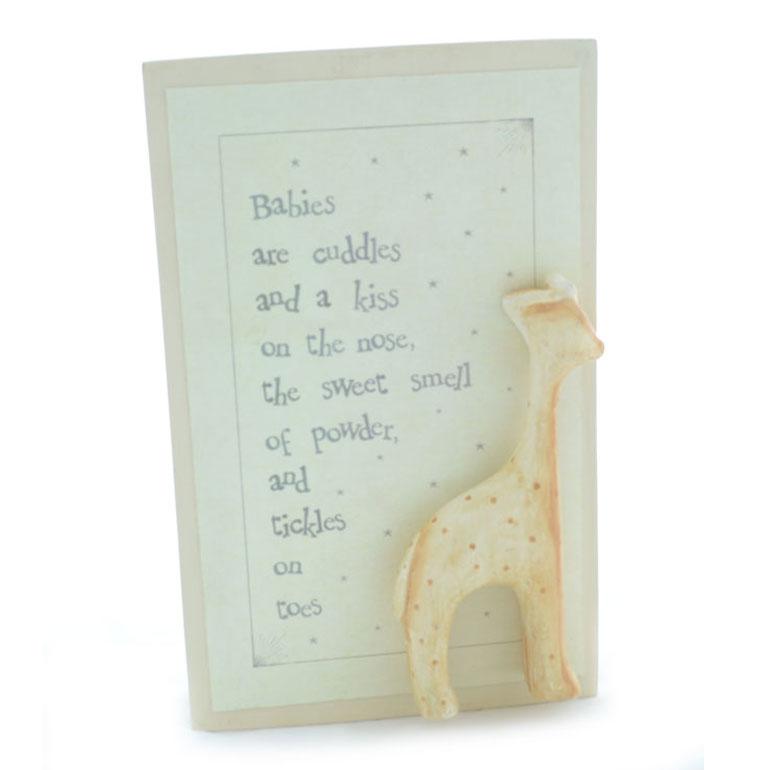 Babies Are Cuddles Giraffe Wood Block