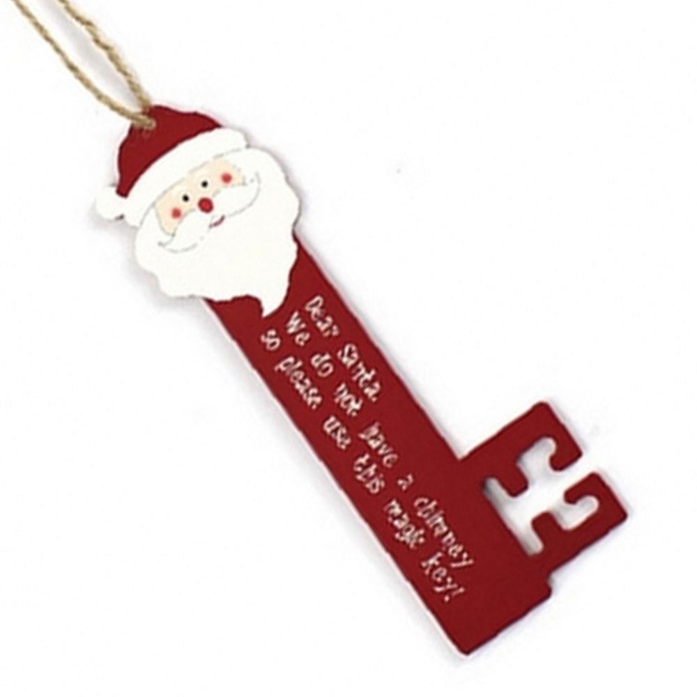 Santa's Magic Key Wood Christmas Plaque
