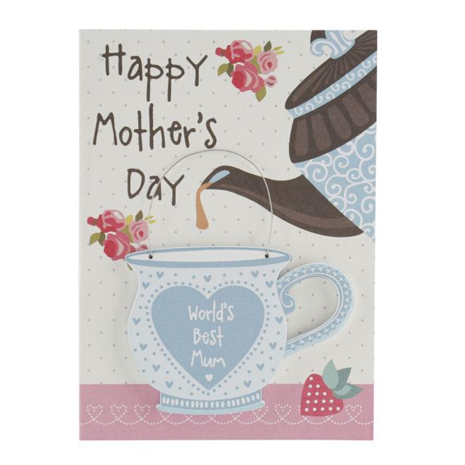 Happy Mothers Day Card and Wooden Hanger Keepsake