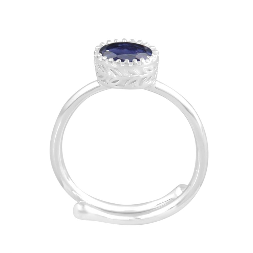 Image#2 Oval Faceted Iolite Small Adjustable Ring