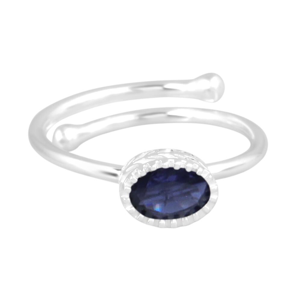 Image#1 Oval Faceted Iolite Small Adjustable Ring