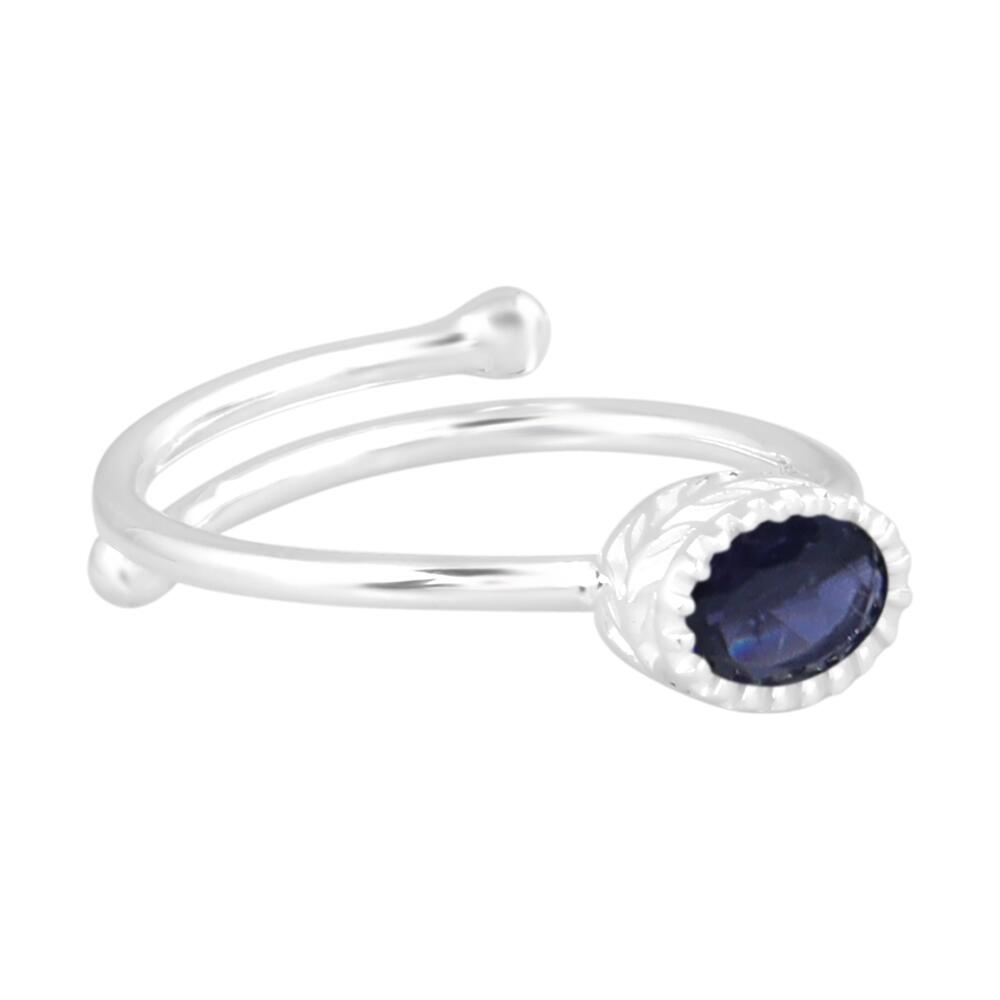 Image#3 Oval Faceted Iolite Small Adjustable Ring