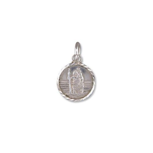 Image#1 Silver Round St Christopher Pendant