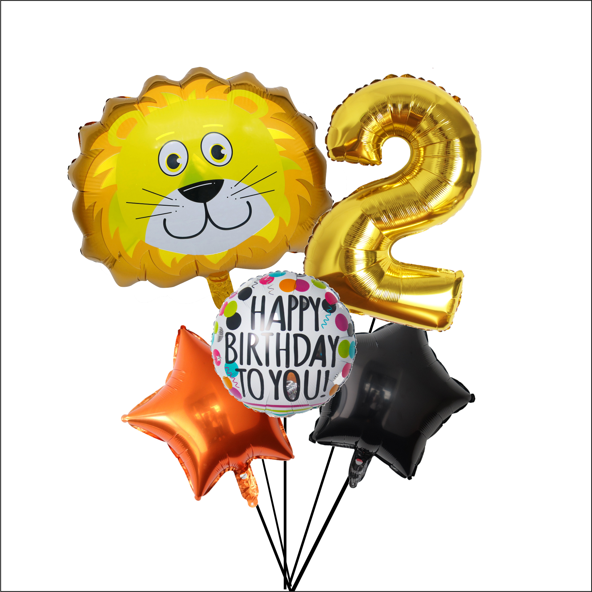 Number and Animal Balloon Bouquet - Lion