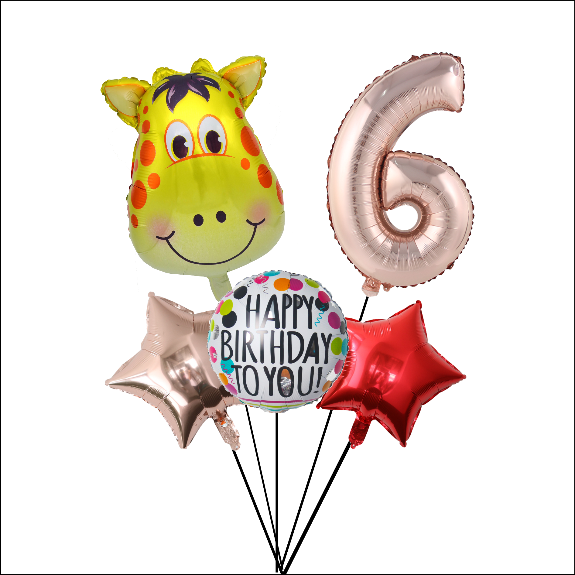 Number and Animal Balloon Bouquet - Giraffe