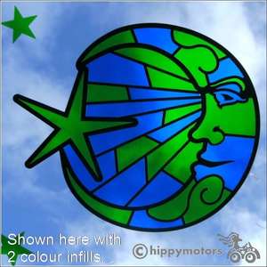 Stained Glass look moon window decal