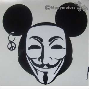mickey mouse wearing a v for vendetta guy fawkes mask