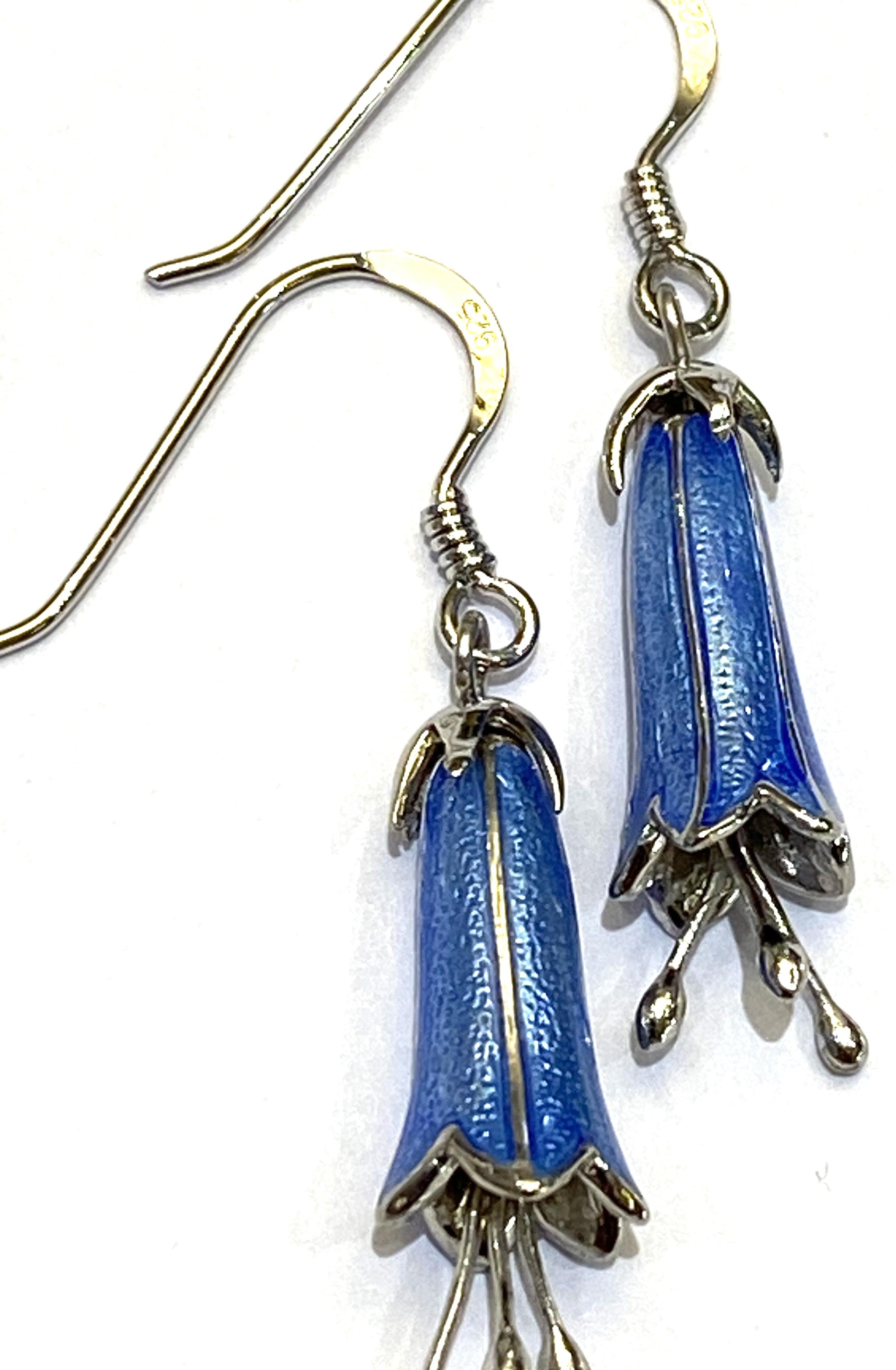 silver bluebell earrings