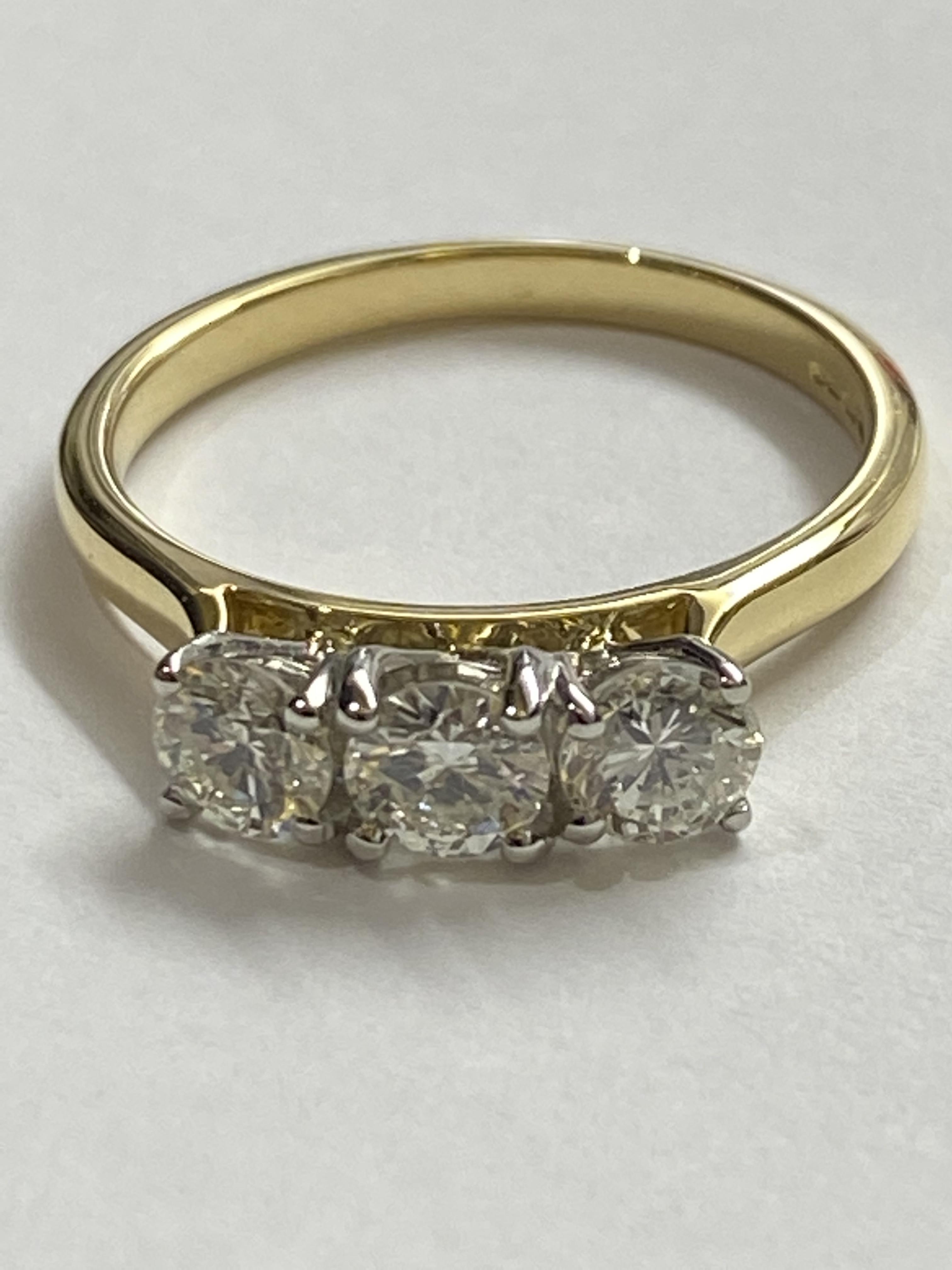 Ct Gold Diamond Three Stone Ring