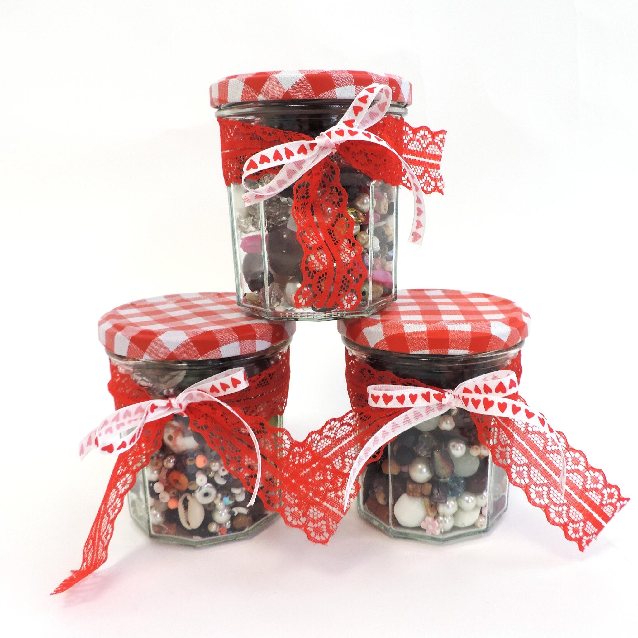 three jars full off beads