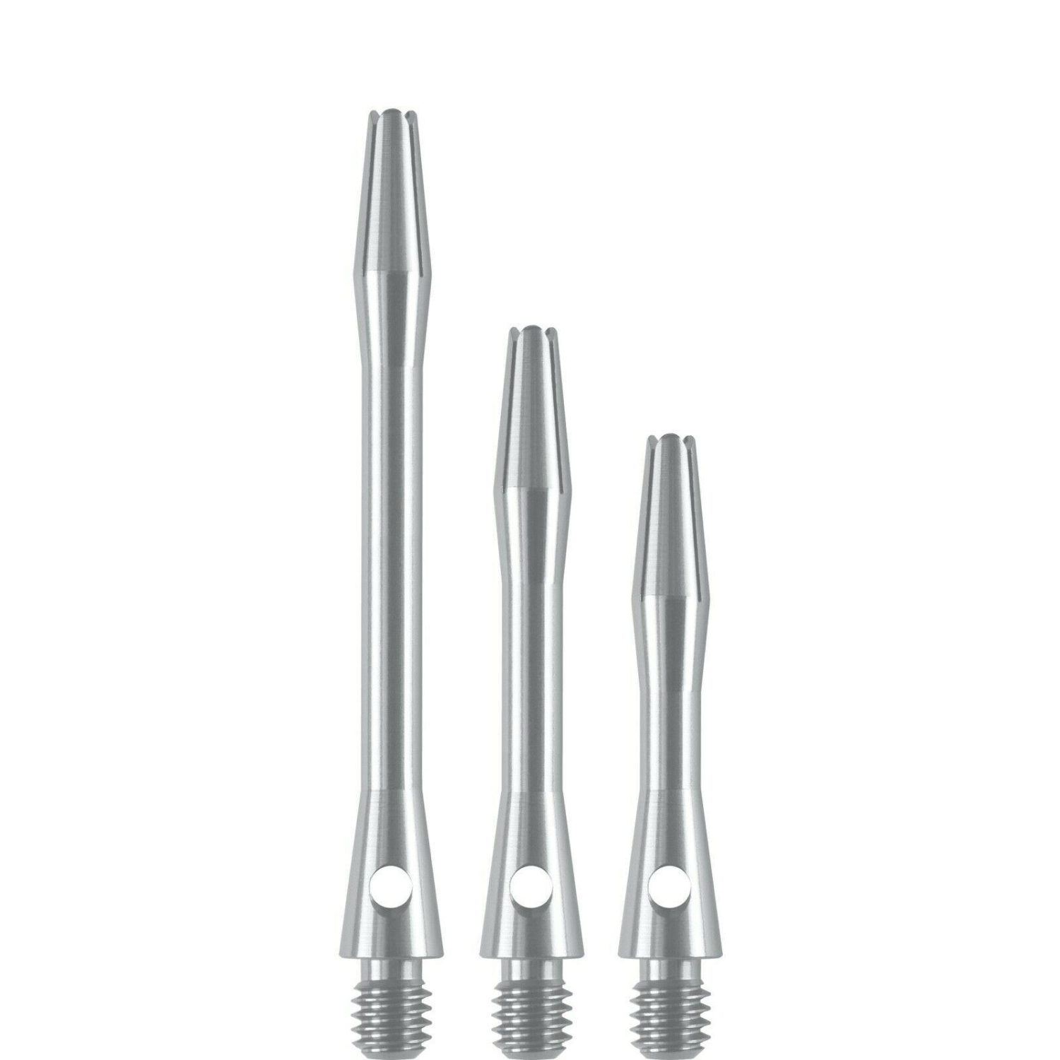 Aluminium Dart Stems Anodised Medium/Short/Ex Short Silver